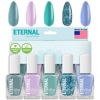 Picture of Eternal Glitter Nail Polish Set for Women (UNDER THE SEA) - Ocean Blue Nail Polish Set for Girls | Quick Dry & Long Lasting Nail Polish Kit for Home DIY Mani Pedi | Made in USA,13.5mL (Set of 5)