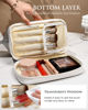 Picture of Vogewood Bridesmaid Gift, Initial Makeup Bags, Personalized Double Layer Cosmetic Bag with Makeup Brush Organizer, Waterproof, Large Capacity PU Leather Travel Toiletry Bag
