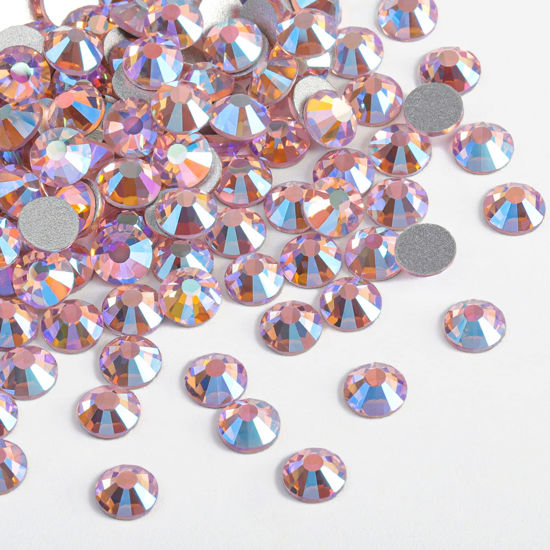 Picture of Beadsland 576pcs Flat Back Crystal Rhinestones Round Gems for Nail Art and Craft Glue Fix, Light Pink AB, SS30,6.3-6.5mm