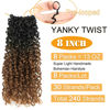 Picture of Aksice 8 Inch Yanky Twist Crochet Hair Pre-looped 8 Packs Yankee Twist Hair Brown Senegalese Twists Crochet Hair with Curly Ends Synthetic Crochet Braids (OT30)