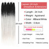 Picture of Leeven 20 Strands Synthetic Dreadlock Extensions 24 Inch Black to White Single Ended Synthetic Crochet Dread Extensions Handmade Soft Loc Extensions Reggae Style Hair for Women Men