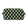 Picture of PAZIMIIK Checkered Makeup Bag for Purse Portable Zipper Make Up Pouch Small Cosmetic Case for Travel Accessories (Green Black)