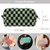 Picture of PAZIMIIK Checkered Makeup Bag for Purse Portable Zipper Make Up Pouch Small Cosmetic Case for Travel Accessories (Green Black)