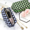 Picture of PAZIMIIK Checkered Makeup Bag for Purse Portable Zipper Make Up Pouch Small Cosmetic Case for Travel Accessories (2PCS Green Blue)