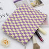 Picture of PAZIMIIK Knitted Checkered Makeup Bag Large Zipper Make Up Accessory Pouch for Purse Cosmetic Brush Bag for Travel Essential,Purple