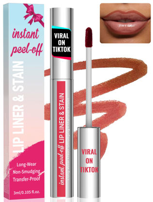 Picture of iMethod Lip Stain - Lip Liner Stain, Natural Long Lasting Lip Stain Peel Off, Waterproof Stay On All Day, Transfer-Proof, Highly Pigmented, Instant Peel Off Lip Stain Color, Cocoa
