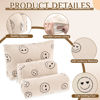Picture of Huhumy 3 Pcs Makeup Bag Set Corduroy Cosmetic Bag for Women Aesthetic Smile Travel Toiletry Bag Cute Purse Pouch Pencil Case Makeup Brushes Storage Bag Organizer with Zipper(Beige,Smile Face)