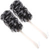 Picture of Arswin Back Scrubber for Shower,Loofah Long Handle Bath Body Brush,Soft Nylon Mesh Sponge for Shower,Loofah On a Stick for Men Women,Exfoliating Scrub Cleaning Luffa for Elderly(2-Pack,Black)