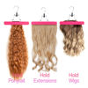 Picture of 1 Pack Hair Extension Hanger with Storage Bag Wig Holder Storage Bag Bundles Hairpieces Ponytail Wig Carrier Case with Hanger for Store Style Hair Travel Pink Color