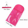 Picture of 1 Pack Hair Extension Hanger with Storage Bag Wig Holder Storage Bag Bundles Hairpieces Ponytail Wig Carrier Case with Hanger for Store Style Hair Travel Pink Color