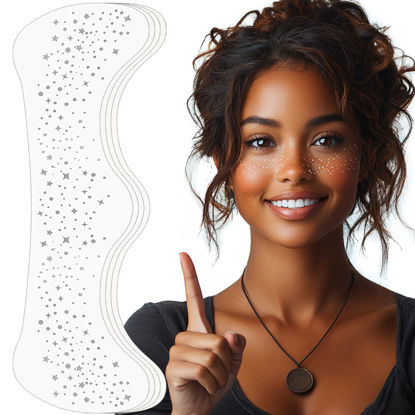 Picture of Face Glitter Freckles, Makeup Patches-Silver-Face Glitter Speckles Patches, 4pcs