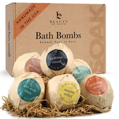 Picture of Bath Bomb Gift Set - USA Made with Natural & Organic Ingredients, Valentines Day Gifts, Relaxing Gifts for Women & Men, Spa & Birthday Gifts for Women and Mom, Bath Bombs for Wife & Kids Gift Ideas