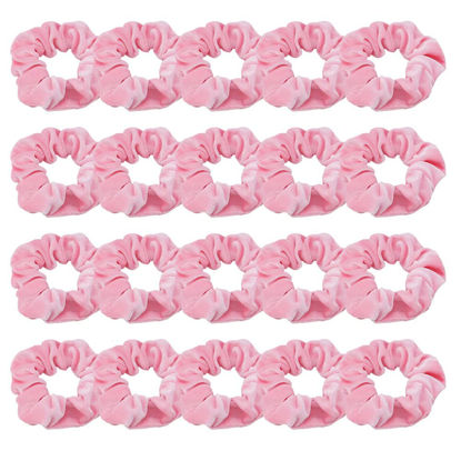 Picture of Didder 20 Pcs Pink Velvet Scrunchies, Soft Hair Ties for Women Girls Elastic Bobbles Ropes Scrunchie, Cute Hair Accessories for Daily Use
