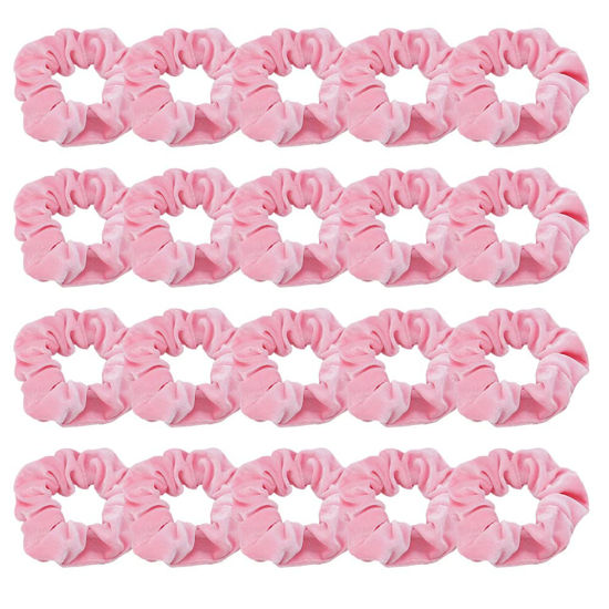 Picture of Didder 20 Pcs Pink Velvet Scrunchies, Soft Hair Ties for Women Girls Elastic Bobbles Ropes Scrunchie, Cute Hair Accessories for Daily Use