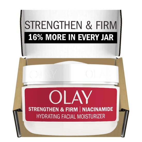 Picture of Olay Strong & Firm Niacinamide Face Moisturizer, 2 oz Renewing Face Cream for Hydration and Skin Cell Turnover with 99% Pure Niacinamide, Recyclable Eco Jar Packaging