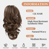 Picture of CJL HAIR Claw Clip Short Ponytail Hair Extensions Bendable Metals Messy Bun Hair piece Wavy Curly Fake Hairpieces (Darker Brown, Wavy)