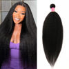 Picture of 18 inch Kinky Straight Bundles Yaki Straight Human Hair 1 Bundles Natural Black Color 100% Unprocessed Brazilian Virgin Hair Kinky Straight Human Hair For Black Women