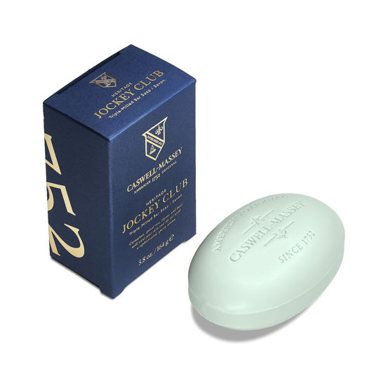 Picture of Caswell-Massey Castile Bar Soap, Mens Body Wash, Hand Soap, and Face Wash, Moisturizing Natural Body Soap for Bath or Shower, Jockey Club, 1 (5.8 oz) Bar