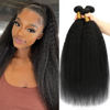 Picture of Kinky Straight Hair 3 Bundles Yaki Straight Bundles Human Hair 16 18 20 inch 100% Unprocessed Brazilian Virgin Hair Weave Kinky Straight Bundles Sew in Kinkystraight Human Hair Bundles