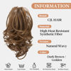 Picture of CJL HAIR Claw Clip Short Ponytail Hair Extensions Bendable Metals Messy Bun Hair piece Wavy Curly Fake Hairpieces (Dark Brown/Golden Auburn, Wavy)