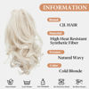 Picture of CJL HAIR Claw Clip Short Ponytail Hair Extensions Bendable Metals Messy Bun Hair piece Wavy Curly Fake Hairpieces (Cold Blonde, Wavy)