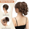 Picture of CJL HAIR Claw Clip Short Ponytail Hair Extensions Bendable Metals Messy Bun Hair piece Wavy Curly Fake Hairpieces (Cold Blonde, Wavy)