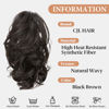 Picture of CJL HAIR Claw Clip Short Ponytail Hair Extensions Bendable Metals Messy Bun Hair piece Wavy Curly Fake Hairpieces (Black Brown, Wavy)
