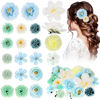 Picture of BBTO 21 Pieces Flower Hair Clip Rose Hair Clips Hair Barrettes for Women Flower Hair Accessories Boho Bride Claw Clip Hairpin Brooch Pin Headpiece for Wedding(Blue)