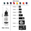 Picture of PFARRER Temporary Tattoo Kit 8 Bottles Color Temporary DIY Tattoo Ink,105 Pcs Stencils Kit for Body Paint Fake Tattoos for Kids&Women (Black,Red,Green,Blue,Yellow,Purple,Brown,Orange)