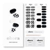 Picture of ohora Semi Cured Gel Nail Strips (N Checkers) - Dark, Patterned, Works with Any UV/LED Nail Lamps, Salon-Quality, Long Lasting, Easy to Apply & Remove - Includes 2 Prep Pads, Nail File & Wooden Stick