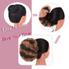 Picture of rosmile Afro Puff Drawstring Ponytail Extension for Black Women, Premium Black to Brown 80 Gram Short Synthetic Afro Puff Ponytail for Natural Hair, Clip on Kinky Drawstring Curly Ponytail Bun
