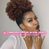 Picture of rosmile Afro Puff Drawstring Ponytail Extension for Black Women, Premium Deep Brown #33 80 Gram Short Synthetic Afro Puff Ponytail for Natural Hair, Clip On Kinky Drawstring Curly Ponytail Bun