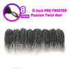 Picture of Bileaf 8 Packs Passion Twist Crochet Hair Pre Looped Passion Twist Hair 8 Inch, Pre-Twisted Crochet Passion Twists Bohemian Braiding Twist Crochet Hair for Women Girls and Kids Curly Ends T-Gray