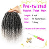 Picture of Bileaf 8 Packs Passion Twist Crochet Hair Pre Looped Passion Twist Hair 8 Inch, Pre-Twisted Crochet Passion Twists Bohemian Braiding Twist Crochet Hair for Women Girls and Kids Curly Ends T-Gray