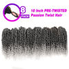 Picture of Pre-twisted Passion Twist Crochet Hair 10 Inch 8 Packs Crochet Passion Twist, Pre Looped Short Ombre Passion Twist Hair Crochet Twist Braids Bohemian Crochet Hair for Women Curly Ends T-Gray