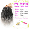 Picture of Pre-twisted Passion Twist Crochet Hair 10 Inch 8 Packs Crochet Passion Twist, Pre Looped Short Ombre Passion Twist Hair Crochet Twist Braids Bohemian Crochet Hair for Women Curly Ends T-Gray