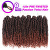 Picture of Bileaf Pre-twisted Passion Twist Crochet Hair for Women Girls Crochet 12 Inch Ombre Passion Twist Hair, Short Boho Passion Twists Hair Pre Looped Crochet Passion Twist Braids 8 Packs T350