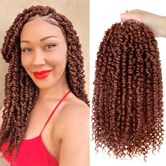 Picture of Bileaf Pre-twisted Passion Twist Crochet Hair for Women Girls Crochet Hair 12 Inch Ombre Passion Twist Hair, Boho Passion Twists Hair Pre Looped Crochet Passion Twist Braids 8 Packs #350