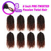 Picture of Bileaf Short Passion Twist Hair 6 Inch Pre-twisted Passion Twist Crochet Hair 8 Packs Pre Looped Crochet Passion Twist Braiding Crochet Hair for Women and Kids Bohemian Synthetic Hair Extensions T350