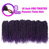 Picture of Bileaf Pre-twisted Passion Twist Crochet Hair 10 Inch 8 Packs Crochet Passion Twist Hair, Pre Looped Ombre Passion Twists Boho Crochet Twist Braids Twist Crochet Hair for Women Curly Ends T-Purple