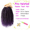 Picture of Bileaf Pre-twisted Passion Twist Crochet Hair 10 Inch 8 Packs Crochet Passion Twist Hair, Pre Looped Ombre Passion Twists Boho Crochet Twist Braids Twist Crochet Hair for Women Curly Ends T-Purple