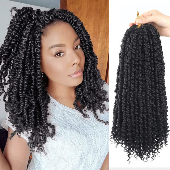 Picture of Bileaf Passion Twist Crochet Hair 8 Packs Pre Looped Crochet Hair 14 Inch, Pre Twisted Passion Twist Hair Crochet Braids for Women Girls and Kids Ombre Crochet Passion Twist Hair #1