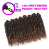 Picture of Bileaf Pre-twisted Passion Twist Crochet Hair for Women Girls Crochet 12 Inch Ombre Passion Twist Hair, Boho Passion Twists Hair Pre Looped Crochet Passion Twist Braids 8 Packs T30