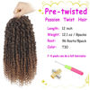 Picture of Bileaf Pre-twisted Passion Twist Crochet Hair for Women Girls Crochet 12 Inch Ombre Passion Twist Hair, Boho Passion Twists Hair Pre Looped Crochet Passion Twist Braids 8 Packs T30