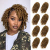 Picture of Bileaf 6 Inch Passion Twist Crochet Hair Pre Looped Passion Twist Hair 8 Packs, Pre-Twisted Short Crochet Passion Twists Bohemian Braiding Hair Crochet Twist Hair for Women Girls and Kids #27