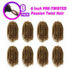 Picture of Bileaf 6 Inch Passion Twist Crochet Hair Pre Looped Passion Twist Hair 8 Packs, Pre-Twisted Short Crochet Passion Twists Bohemian Braiding Hair Crochet Twist Hair for Women Girls and Kids #27