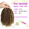 Picture of Bileaf 6 Inch Passion Twist Crochet Hair Pre Looped Passion Twist Hair 8 Packs, Pre-Twisted Short Crochet Passion Twists Bohemian Braiding Hair Crochet Twist Hair for Women Girls and Kids #27
