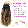 Picture of Bileaf Passion Twist Crochet Hair 8 Packs Pre Twisted Crochet Hair for Women Girls and Kids, 14 Inch Pre Looped Passion Twist Hair Crochet Twist Braids Ombre Crochet Passion Twists T1B-30-27
