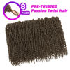 Picture of Bileaf 8 Packs Passion Twist Crochet Hair 18 Inch Crochet Passion Twist Hair Pretwisted, Pre Looped Passion Twist Crochet Braids Passion Twists Bohemian Crochet Hair #4