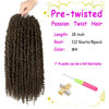 Picture of Bileaf 8 Packs Passion Twist Crochet Hair 18 Inch Crochet Passion Twist Hair Pretwisted, Pre Looped Passion Twist Crochet Braids Passion Twists Bohemian Crochet Hair #4